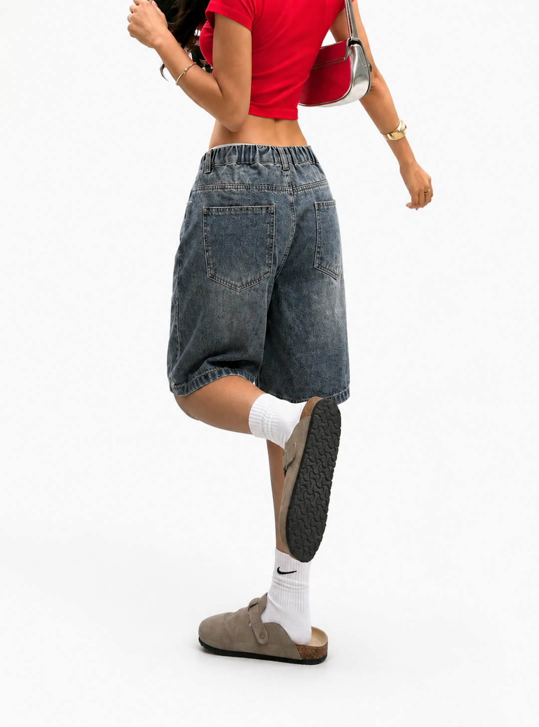 Bermuda Jean Large Femme Taille Haute – Style Streetwear Casual